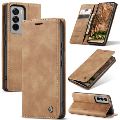 For OPPO Reno12 5G Global CaseMe 013 Multifunctional Horizontal Flip Leather Phone Case(Brown) - Reno12 Cases by CaseMe | Online Shopping UK | buy2fix