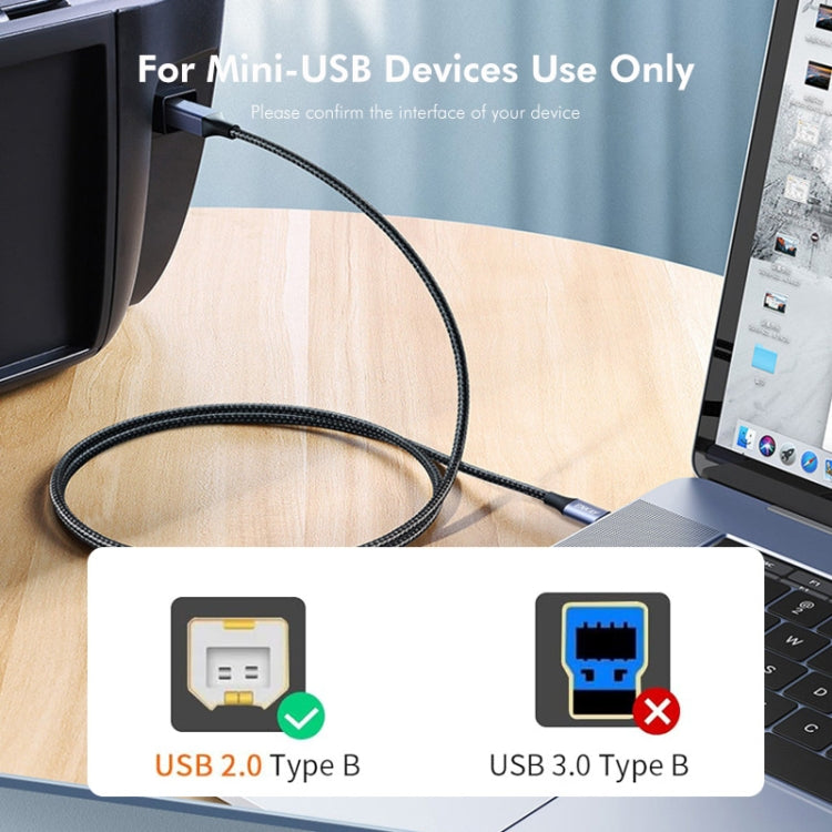 ENKAY ENK-CB170 USB C / Type-C to USB 2.0 B Printer Scanner Nylon Braided Cable, Length:0.5m - Cable & Adapters by ENKAY | Online Shopping UK | buy2fix