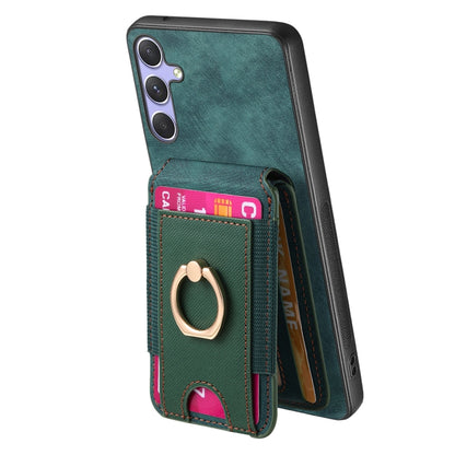 For Samsung Galaxy S25+ 5G Retro Splitable Magnetic Stand Card Bag Leather Phone Case(Green) - Galaxy S25+ 5G Cases by buy2fix | Online Shopping UK | buy2fix