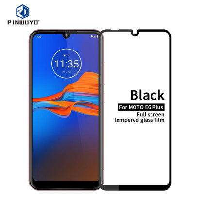 For Moto E6 Plus PINWUYO 9H 2.5D Full Screen Tempered Glass Film(Black) - Motorola Tempered Glass by PINWUYO | Online Shopping UK | buy2fix