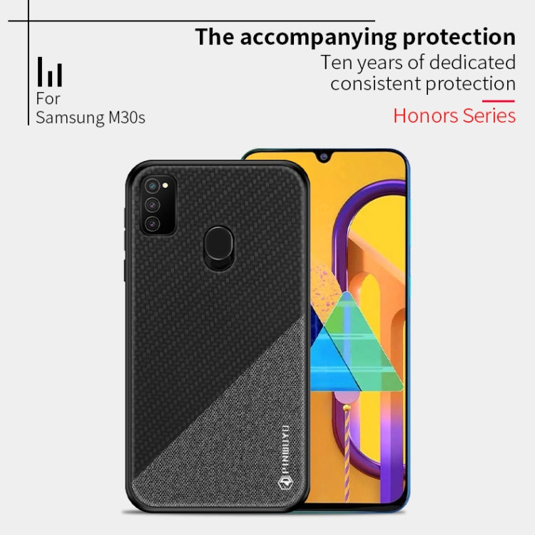 For Galaxy M30S PINWUYO Rong Series  Shockproof PC + TPU+ Chemical Fiber Cloth Protective Cover(Yellow) - Galaxy Phone Cases by PINWUYO | Online Shopping UK | buy2fix