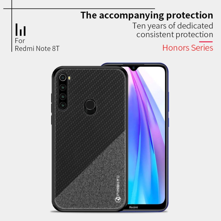 For Xiaomi RedMi Note8T PINWUYO Rong Series  Shockproof PC + TPU+ Chemical Fiber Cloth Protective Cover(Black) - Xiaomi Cases by PINWUYO | Online Shopping UK | buy2fix