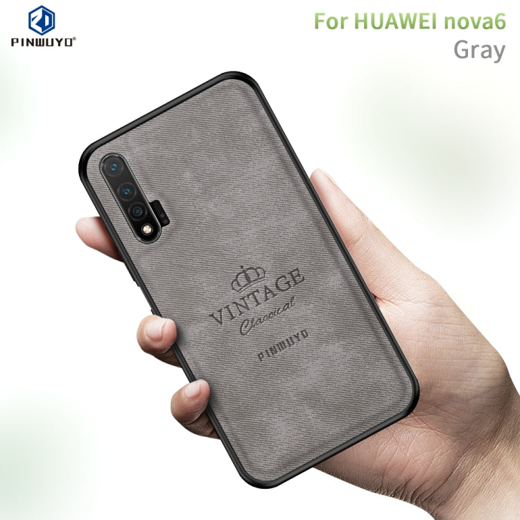 For Huawei Nova 6 PINWUYO Zun Series PC + TPU + Skin Waterproof And Anti-fall All-inclusive Protective Shell(Grey) - Huawei Cases by PINWUYO | Online Shopping UK | buy2fix