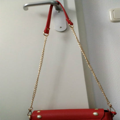 Women Bag PU Leather Chain Long Shoulder Strap Bag Accessories(Red) - Accessories by buy2fix | Online Shopping UK | buy2fix