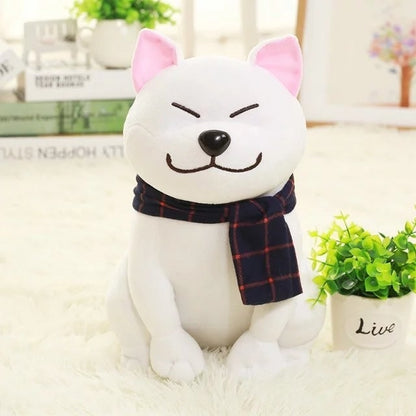 Couple Scarf Shiba Inu Dog Plush Toy, Color: White, Size:45cm - Soft Toys by buy2fix | Online Shopping UK | buy2fix