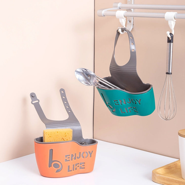 Kitchen Sink Non-perforated Drain Basket Hanging Bag Faucet Sponge Rack(Yellow) - Shelf by buy2fix | Online Shopping UK | buy2fix
