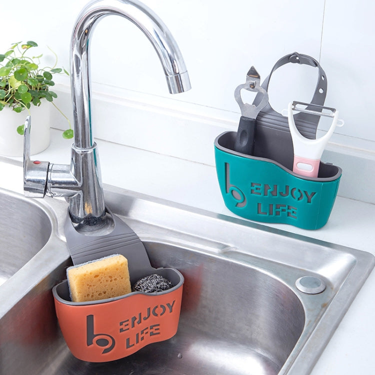 Kitchen Sink Non-perforated Drain Basket Hanging Bag Faucet Sponge Rack(Orange) - Shelf by buy2fix | Online Shopping UK | buy2fix