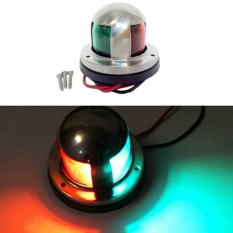 4W 12V IP65 Waterproof Stainless Steel Two-color Marine Signal Light Red and Green LED Lights - Marine Accessories & Parts by buy2fix | Online Shopping UK | buy2fix