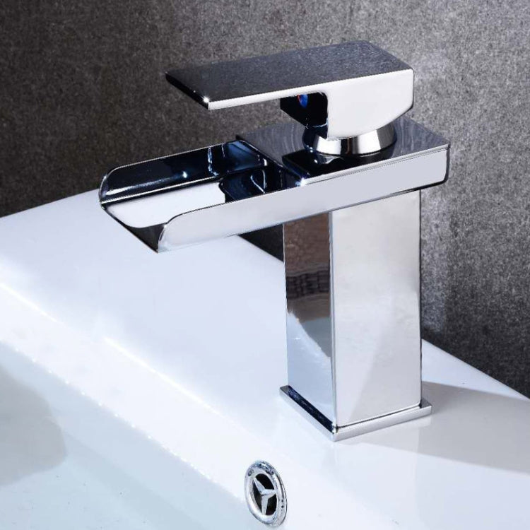 Bathroom Wide Mouth Faucet Square Sink Single Hole Basin Faucet, Specification: HT-81566 Electroplating Short Type - Faucets & Accessories by buy2fix | Online Shopping UK | buy2fix