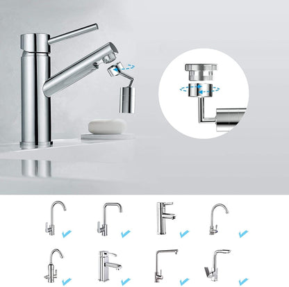 720-Degree Universal Rotating Faucet Anti-Splash Spout Filter Dual-Function Faucet, Specification: Two Sections - Faucets & Accessories by buy2fix | Online Shopping UK | buy2fix