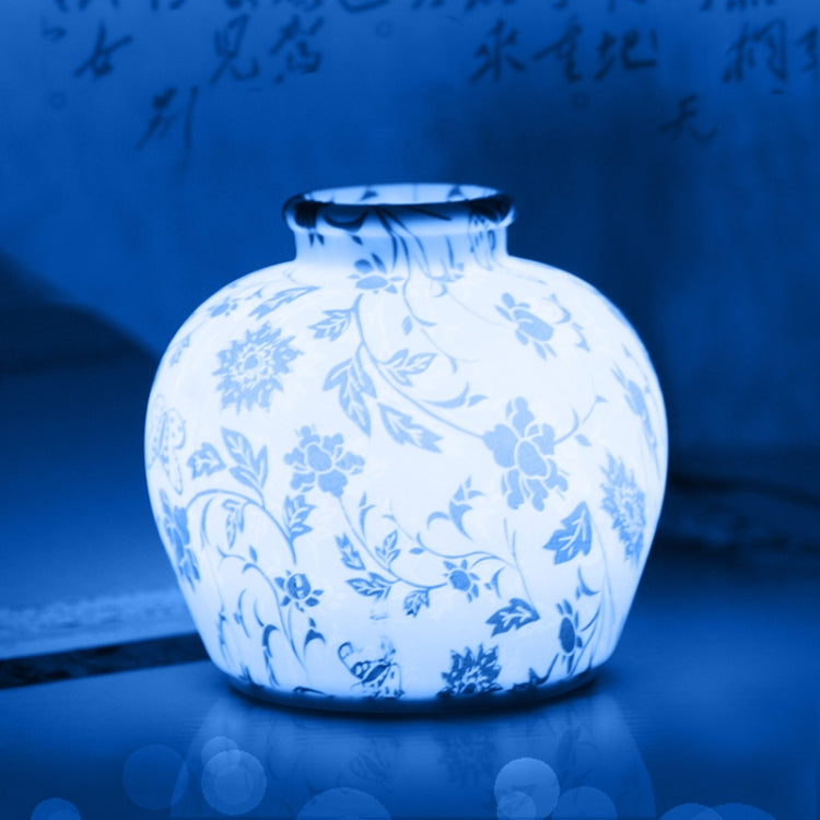 QH-28 Blue-and-white Porcelain Silicone Night Light USB Bedroom Bedside Lamp Pat Sensor Lamp(Colorful Light) - Night Lights by buy2fix | Online Shopping UK | buy2fix