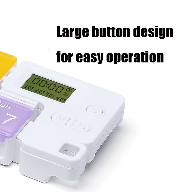 TF-248 7-Cell Smart Timing Reminder Plastic Pill Box Pill Storage Box(Colorful) - Pill Boxes by buy2fix | Online Shopping UK | buy2fix