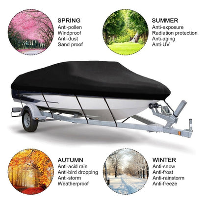 210D Waterproof Boat Cover Speedboat Towed Fishing V-Shaped Boat Cover Rain And Sun Protection Cover, Specification: 14-16FT 530x290cm - Marine Accessories & Parts by buy2fix | Online Shopping UK | buy2fix