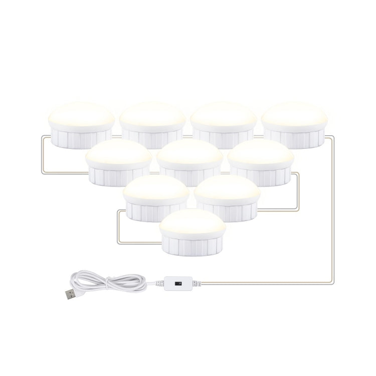 LED Makeup Mirror Light Beauty Fill Light Hand Sweep Sensor Mirror Front Light, Power source: 10 Bulbs(Natural White) - Sensor LED Lights by buy2fix | Online Shopping UK | buy2fix