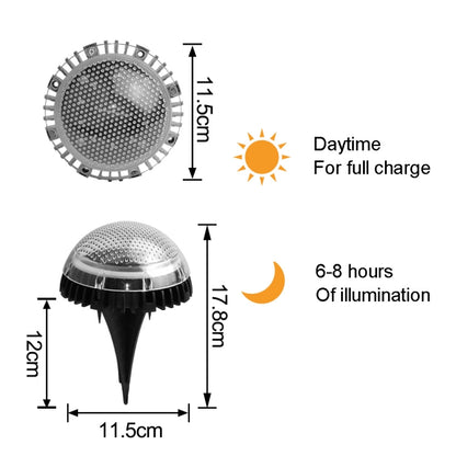 8 LEDs Solar Circular Underground Light Outdoor Waterproof Lawn Stair Light, Light Color: White Light - Buried Lights by buy2fix | Online Shopping UK | buy2fix