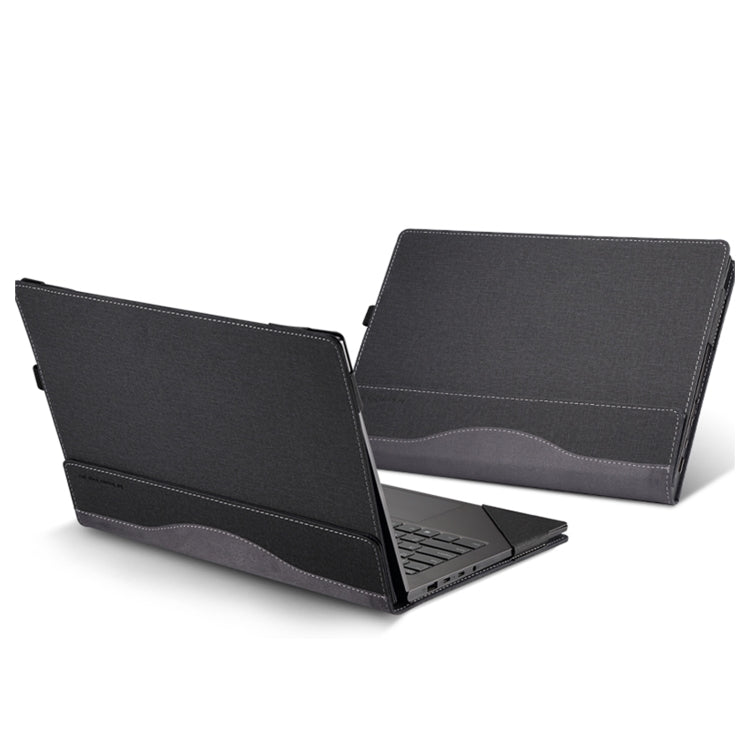 For Samsung Galaxy Book 3 Pro 16 Inch Leather Laptop Anti-Fall Protective Case(Black) - 15.6 - 17 inch by buy2fix | Online Shopping UK | buy2fix