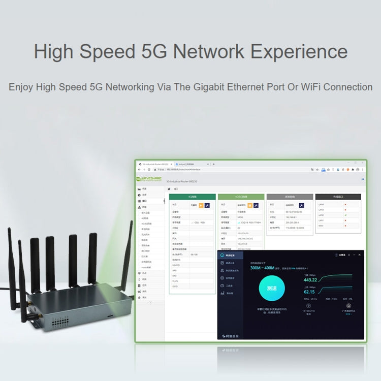 Waveshare RM520N-GL Wireless CPE Industrial 5G Router, Snapdragon X62 Onboard(US Plug) - Wireless Routers by Waveshare | Online Shopping UK | buy2fix