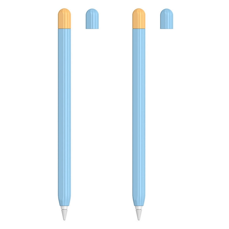 2 Sets 5 In 1 Stylus Silicone Protective Cover + Two-Color Pen Cap + 2 Nib Cases Set For Apple Pencil 2 (Blue) - Pencil Accessories by buy2fix | Online Shopping UK | buy2fix