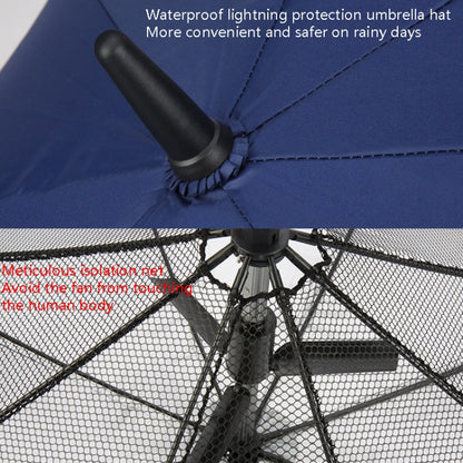 PGM YS005 Golf Umbrella Self-Contained Electric Fan Sunscreen Umbrella(Lake Blue) - Umbrellas by PGM | Online Shopping UK | buy2fix