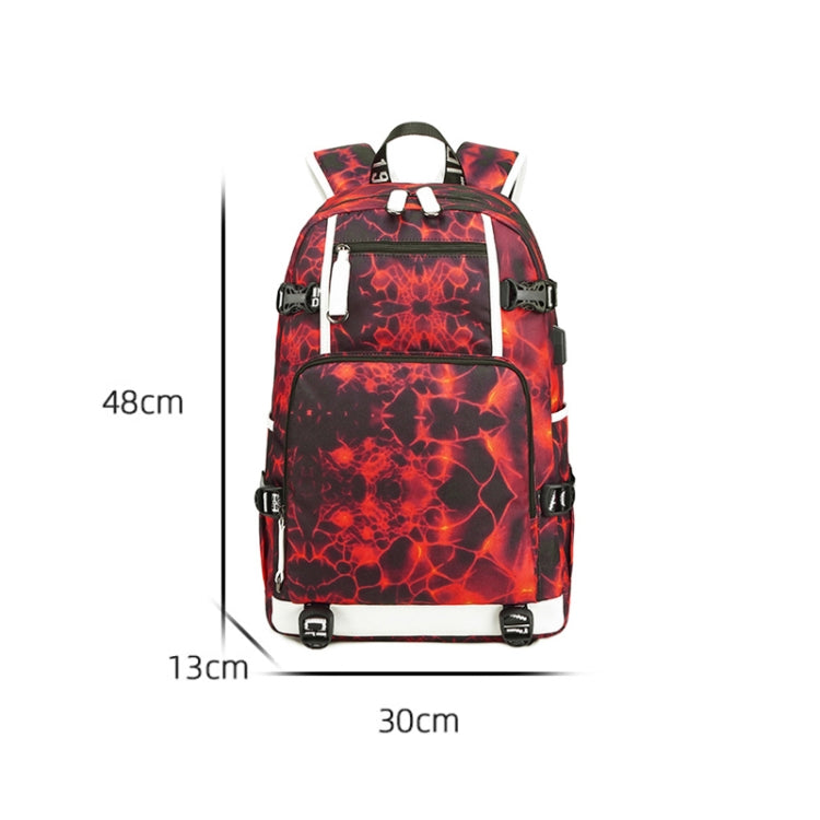 6101-5 Printed Backpack Large Capacity Computer Backpack Waterproof Student School Bag(Geometric Red) - Double-shoulder Bags by buy2fix | Online Shopping UK | buy2fix