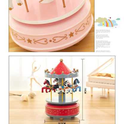 Sky City Carousel Clockwork Music Box Couples Birthday Gift(K0233 Dot Red) - Music Box by buy2fix | Online Shopping UK | buy2fix