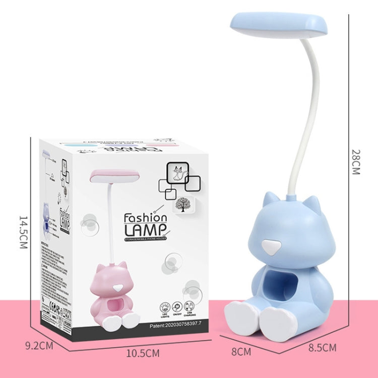 2 PCS FY6601 Cartoon Pen Holder Reading Desk Lamp LED Eye Protection Dormitory Student Bedroom Lamp(Blue) - Desk Lamps by buy2fix | Online Shopping UK | buy2fix