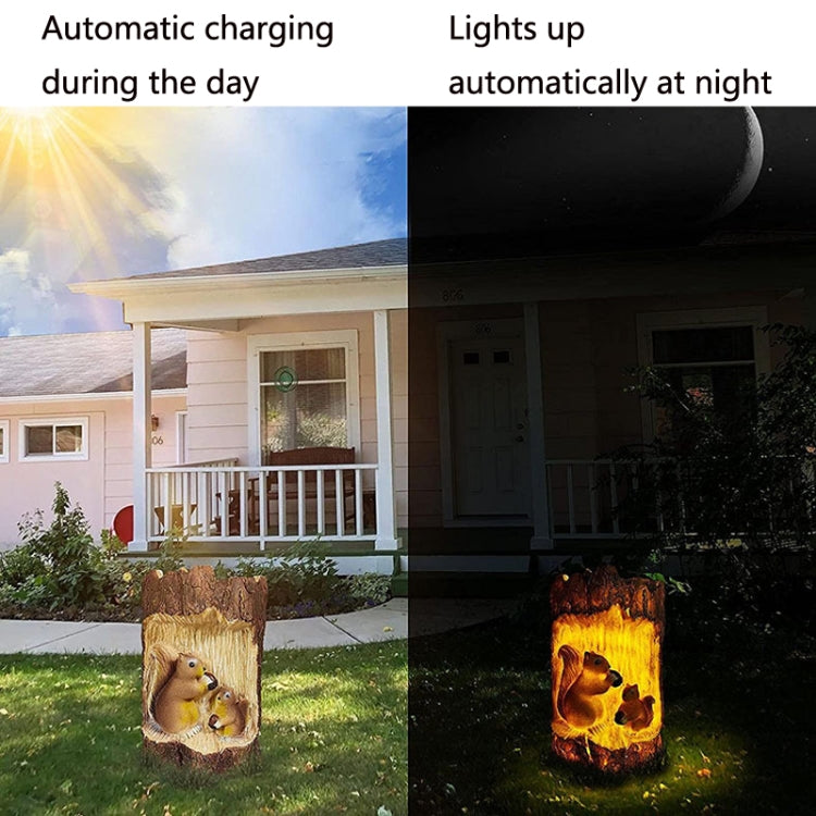 Solar Squirrel Tree Stump Christmas Decoration Light Garden Holiday Atmosphere Outdoor Landscape Light(Warm Light) - Solar Lights by buy2fix | Online Shopping UK | buy2fix