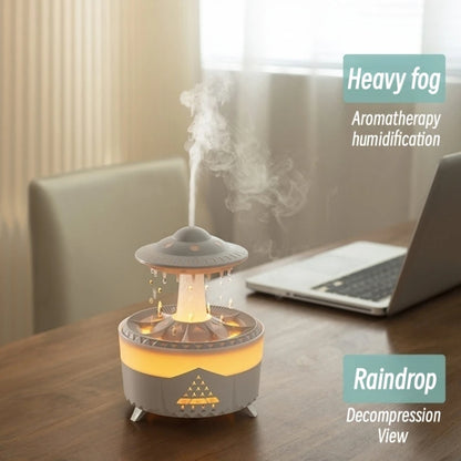 UFO Water Drop Aromatherapy Humidifier Desktop Remote Control Diffuser, Plug: AU Plug(Black) - Air Purifiers & Accessories by buy2fix | Online Shopping UK | buy2fix