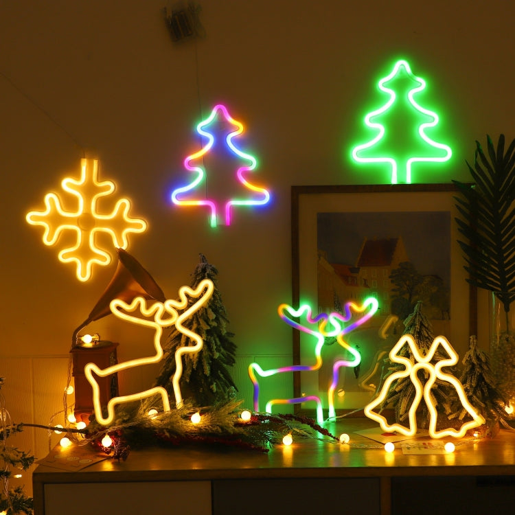 Christmas Decoration Neon Lights Wall-Mounted Ornaments, Spec: Tree-Green Light - Christmas Decoration Lamps by buy2fix | Online Shopping UK | buy2fix