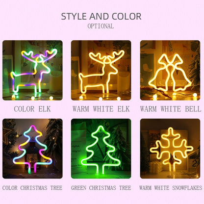 Christmas Decoration Neon Lights Wall-Mounted Ornaments, Spec: Elk-Colorful Light - Christmas Decoration Lamps by buy2fix | Online Shopping UK | buy2fix