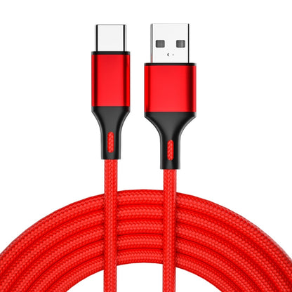 4 PCS 2.4A USB-C / Type-C to USB Braided Fast Charging Sync Data Cable, Length: 1.5m (Red) - USB-C & Type-C Cable by buy2fix | Online Shopping UK | buy2fix