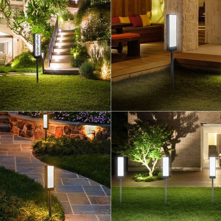 TS-G6704 Solar Dual-Color Temperature Ground Plug House Number Lawn Light - Solar Lights by buy2fix | Online Shopping UK | buy2fix