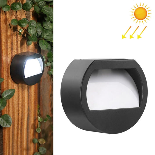 Solar Outdoor Waterproof LED Round Wall Lamp Stair Light(White Light) - Solar Lights by buy2fix | Online Shopping UK | buy2fix