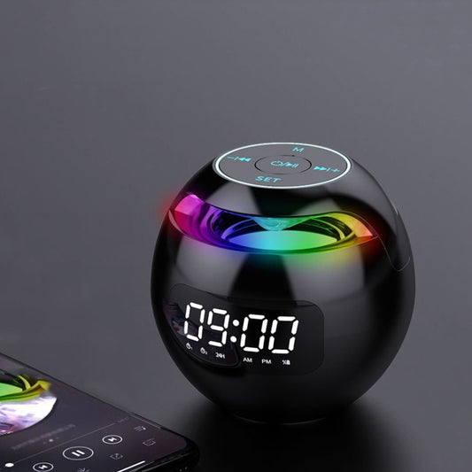 ZXL-G90 Portable Colorful Ball Bluetooth Speaker, Style: Clock Version (Black) - Desktop Speaker by buy2fix | Online Shopping UK | buy2fix