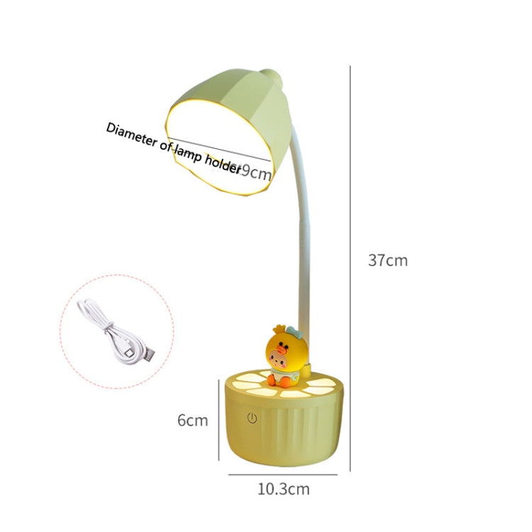 2102 LED Eye Protection Lighting Reading Desk Lamp, Style: without Doll (Green) - Desk Lamps by buy2fix | Online Shopping UK | buy2fix