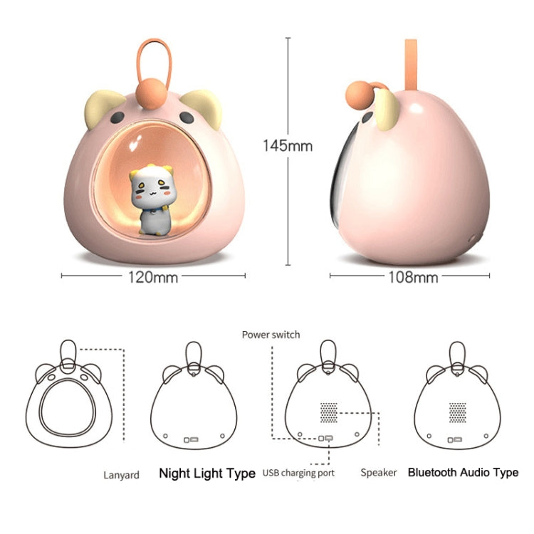 USB Bluetooth Audio Bedroom Atmosphere Cartoon Night Light, Style: 4 Fur Night Light Type (Cherry Pink) - Night Lights by buy2fix | Online Shopping UK | buy2fix