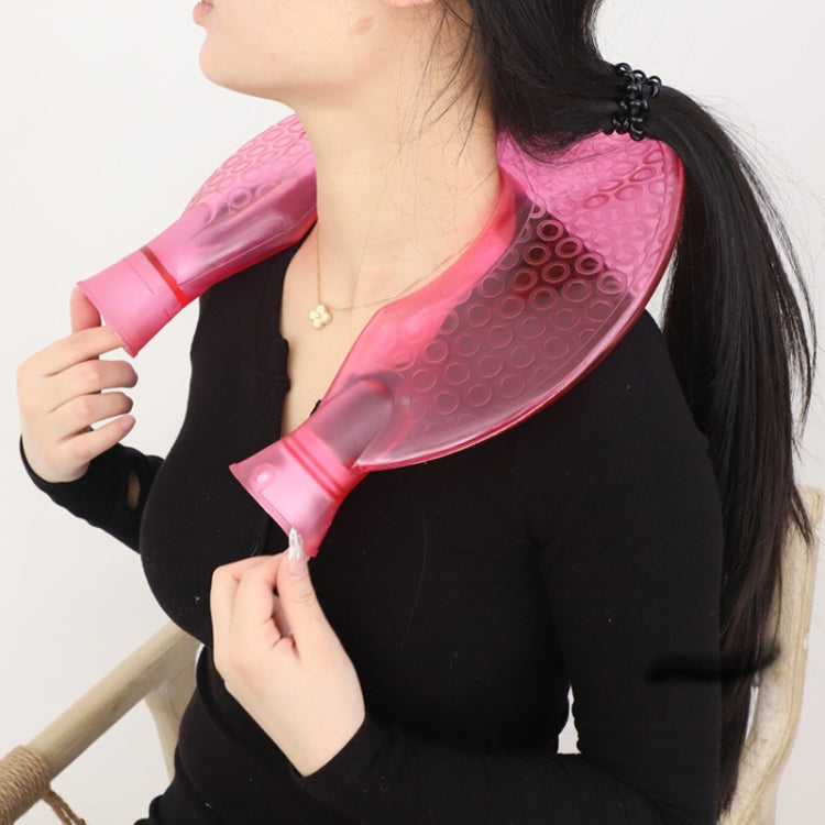 U-shaped PVC Hot Compress Shoulder And Neck Explosion-proof Water Injection Hot Water Bag(Rose Red + Light Pink) - Hot Water Bags by buy2fix | Online Shopping UK | buy2fix