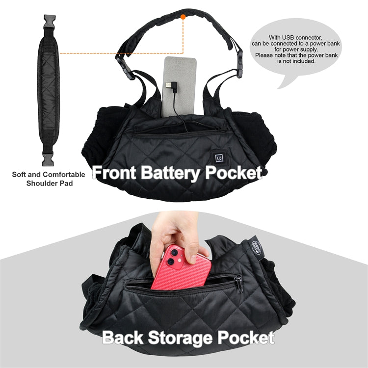 Outdoor Camping USB Heated Smart Warm Handbag(Gray) - Others by buy2fix | Online Shopping UK | buy2fix