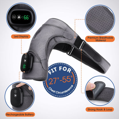 Electric Heating Shoulder Pads Massager Joint Brace Vibration Massage(Gray) - Massage & Relaxation by buy2fix | Online Shopping UK | buy2fix