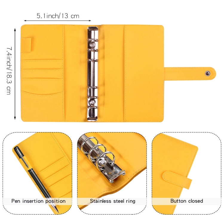 A6 Macaron Notebook PU Loose-leaf Cash Budget Handbook(Yellow) - Notebooks by buy2fix | Online Shopping UK | buy2fix