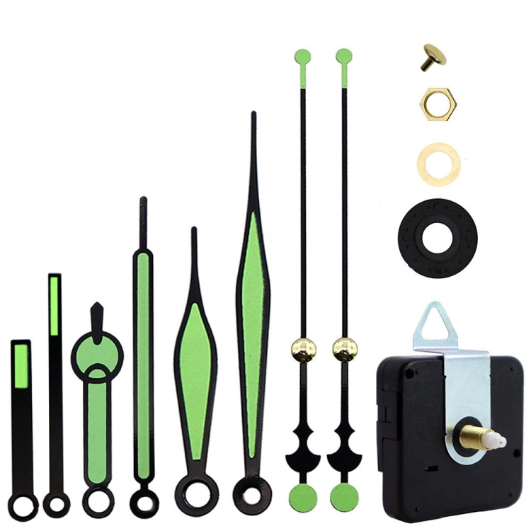 Shaft Length 18.5mm Quartz Clock Silent Movement + Luminous Hands DIY Kit,Spec: Movement+3 Sets Needles - DIY Clocks by buy2fix | Online Shopping UK | buy2fix