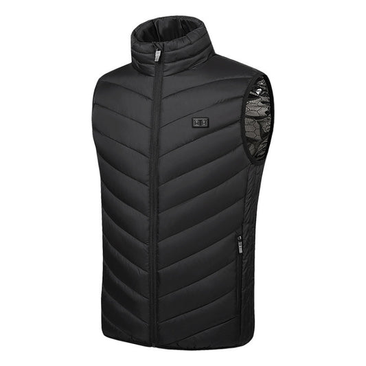 9 Area Double Control Black USB Electric Heating Undershirt Intelligent Warm Vest(M) - Down Jackets by buy2fix | Online Shopping UK | buy2fix