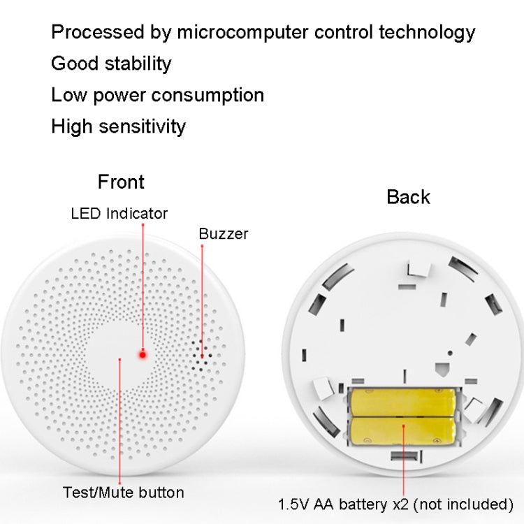 RH-WS11-W WiFi 2 In 1 Smoke Alarm Carbon Monoxide Composite Smoke Sensor - Smoke Gas Detector by buy2fix | Online Shopping UK | buy2fix