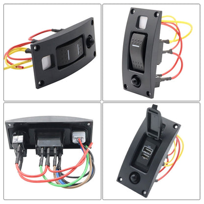 Marine Self-Locking Resetting Switch With Overload Protection Indicator Light ON-OFF-ON 3 Switch - Marine Accessories & Parts by buy2fix | Online Shopping UK | buy2fix