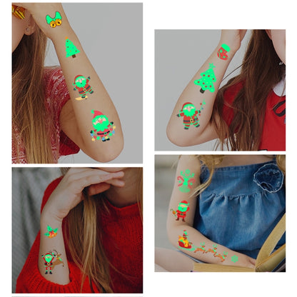 10pcs Christmas Glow Waterproof Cartoon Tattoo Sticker(WS-K123) - Christmas Others by buy2fix | Online Shopping UK | buy2fix