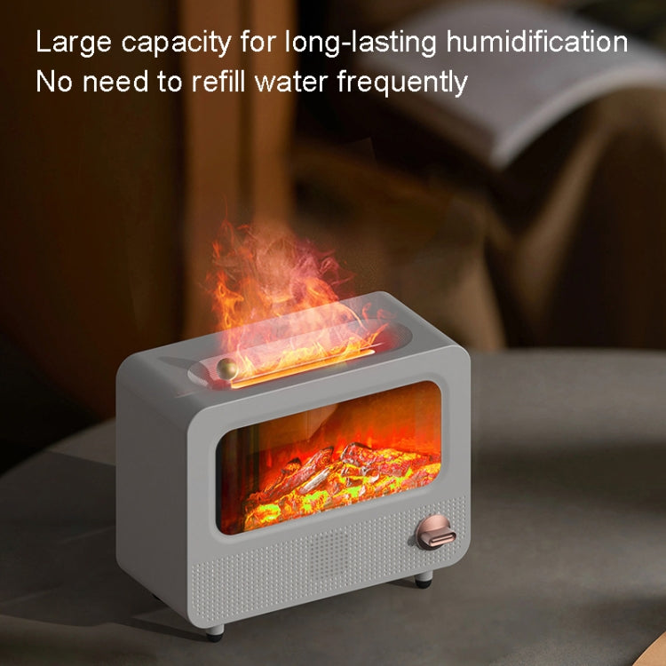 USB White Noise Simulation Flame Fire Furnace Aromatherapy Machine Indoor Large Spray Measurement Humidifier(Black) - Air Purifiers & Accessories by buy2fix | Online Shopping UK | buy2fix