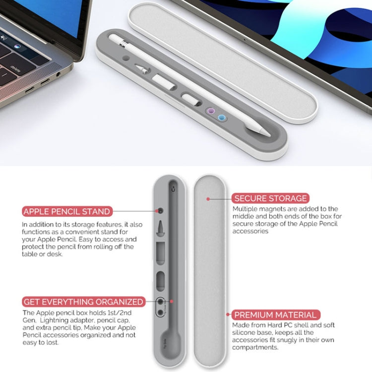 AahStyle PT121 For Apple Pencil 1 / 2 Magnetic Storage Convenient Pen Box(White) - Pencil Accessories by AahStyle | Online Shopping UK | buy2fix