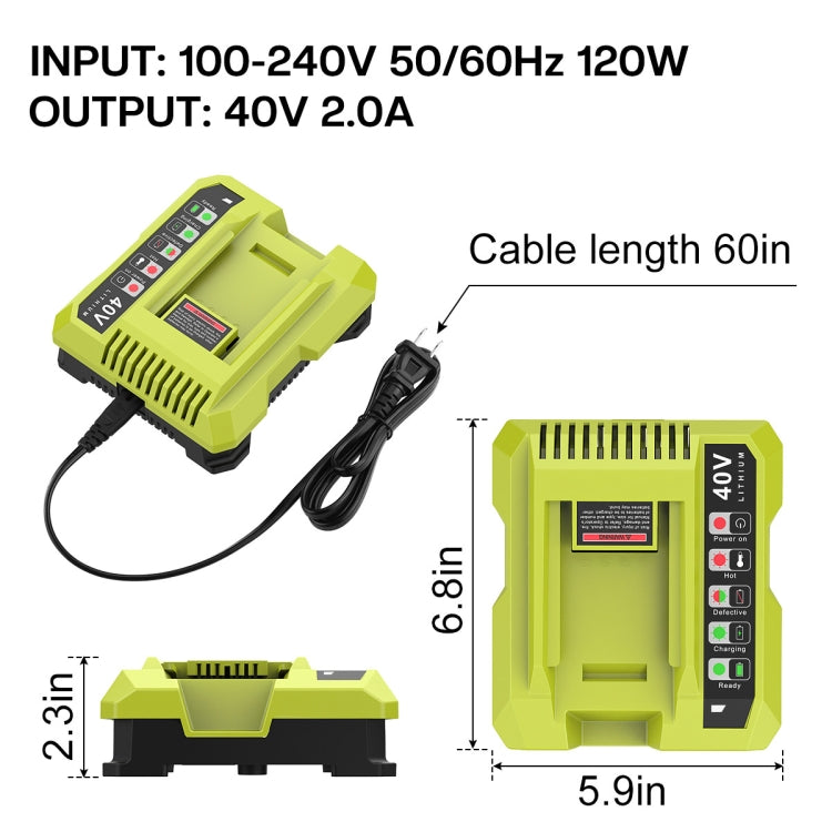 36-40V Tool Cutting Machine Battery Charger, For RYOBI PO401 / PO403 / PO400, Plug: US - Lawn Mower, Saws & Accessories by buy2fix | Online Shopping UK | buy2fix