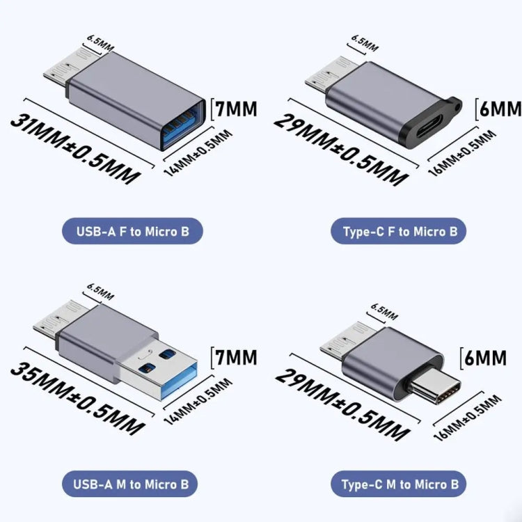 USB Female Transfer Micro B Male Adapter USB Link HDD Enclosure Interface Converter - Cable & Adapters by buy2fix | Online Shopping UK | buy2fix