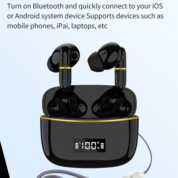 J2 Bluetooth Earphones With Digital Charging Compartment Wireless Charging In-Ear(Black) - Bluetooth Earphone by buy2fix | Online Shopping UK | buy2fix